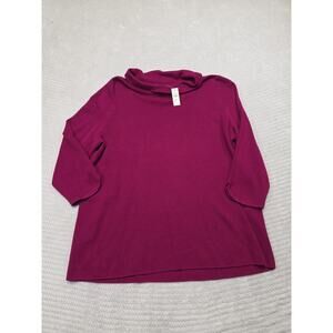 Talbots Shirt Womens 2X Plus Maroon 3/4 Sleeve New